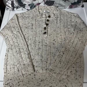 Madewell Cream Crewneck Sweater Cable-Knit Design
